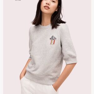 Kate Spade Gray Sweater with Rainbow Detail